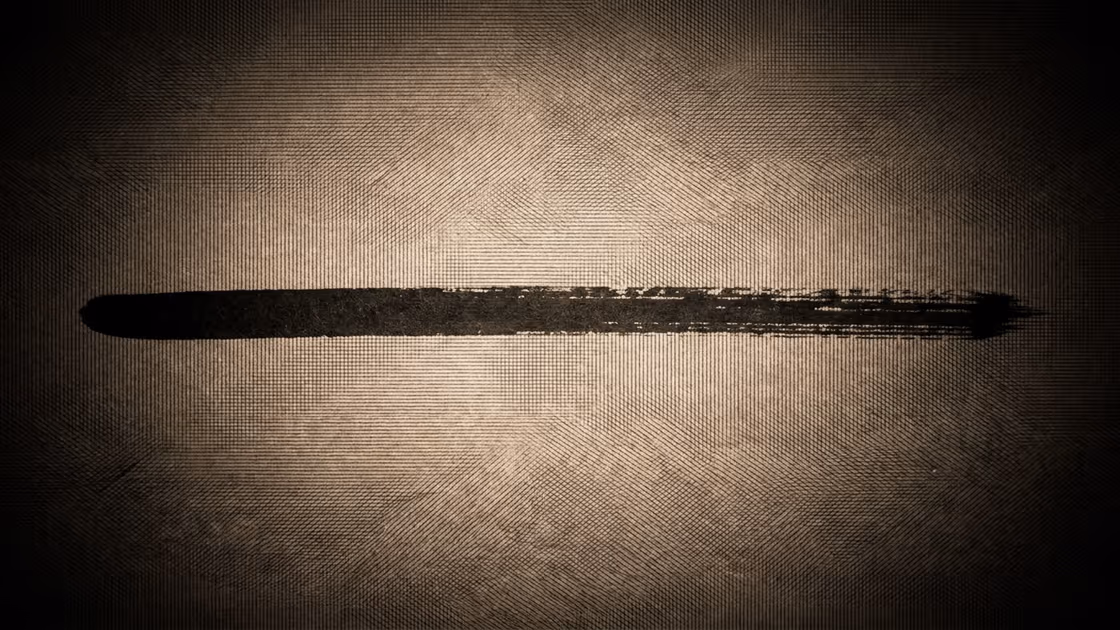 Grabado en bronce: un solo trazo de tinta, firme y recto.